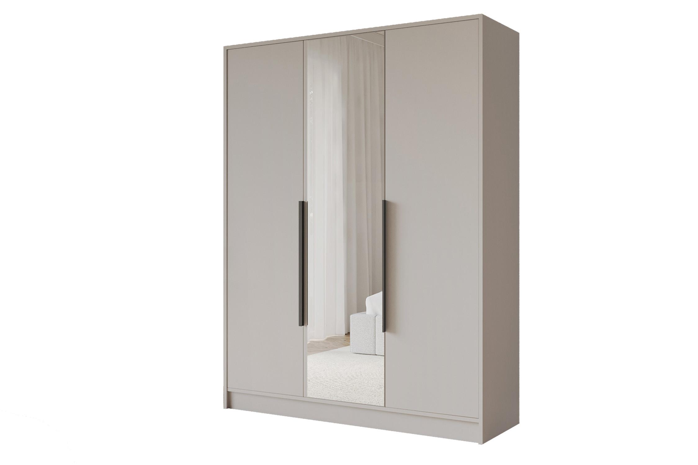 KLEIDERSCHRANK - LESE - 150 - Kaschmir - Kaschmir/Schwarz, Holzwerkstoff (150/200/51cm) - ALTDECOR