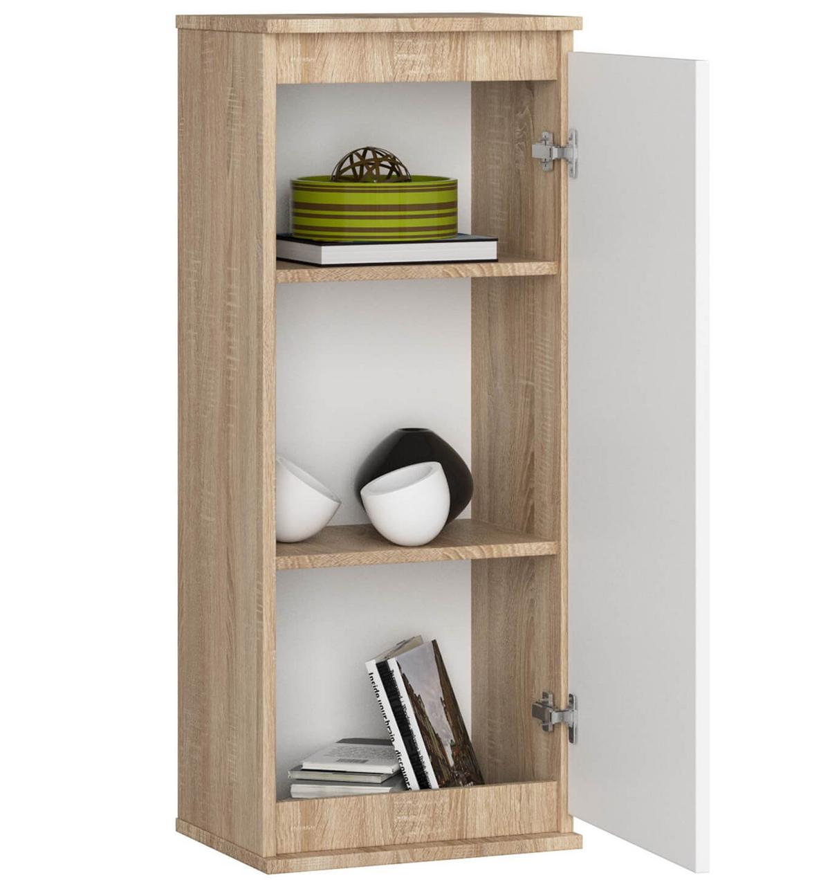 HÄNGESCHRANK Eiche Sonoma, Weiß 99/40/30 - Weiß/Sonoma Eiche, Holzwerkstoff (40/99/30cm) - RAUMHIRSCH FURNITURE