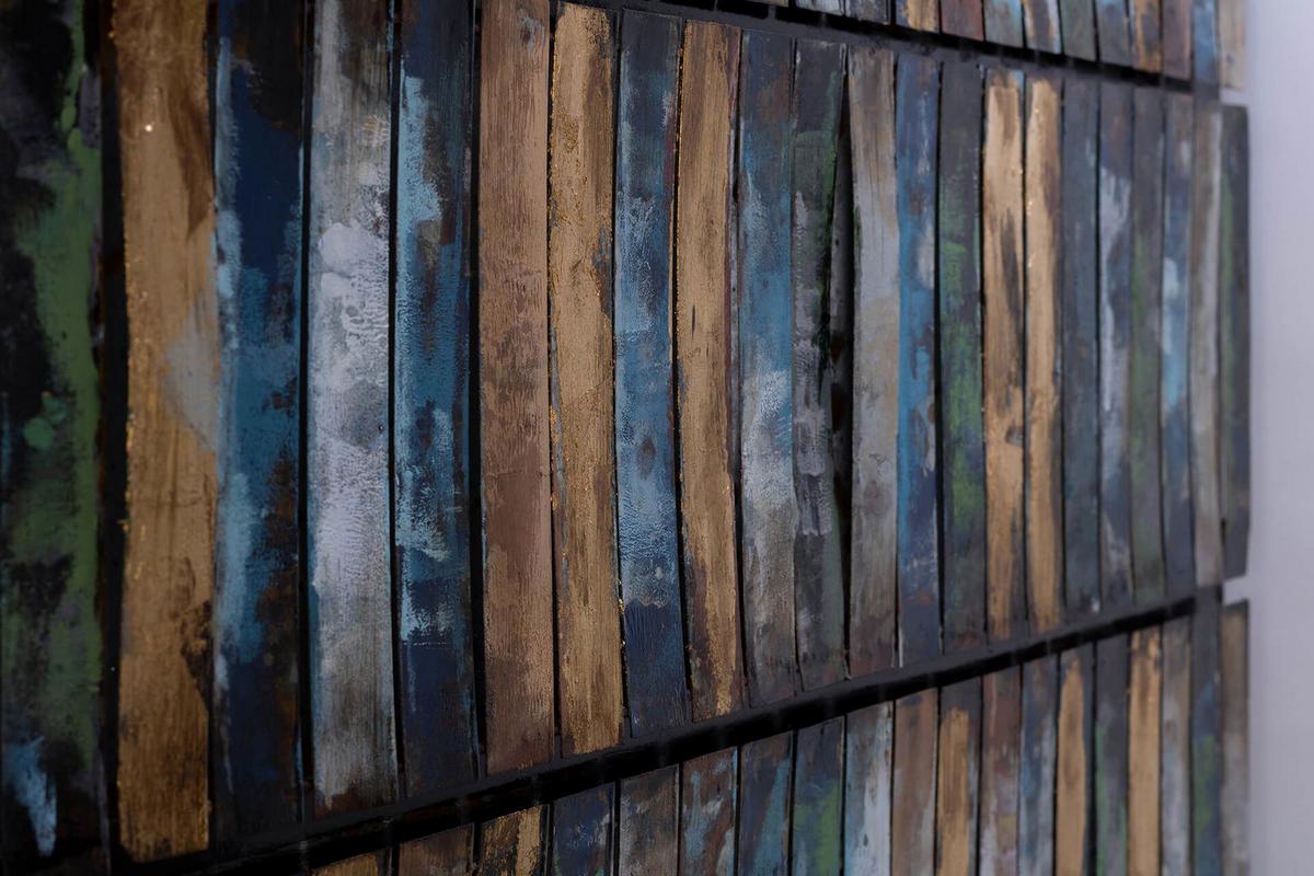 METALLBILD Blau 100/70 cm - Blau, Metall (8.8/70cm) - KUNSTLOFT
