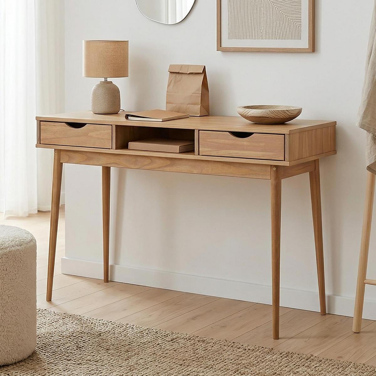 SCHREIBTISCH STEFANO - Braun, Holz (50/110/75cm) - IDIMEX