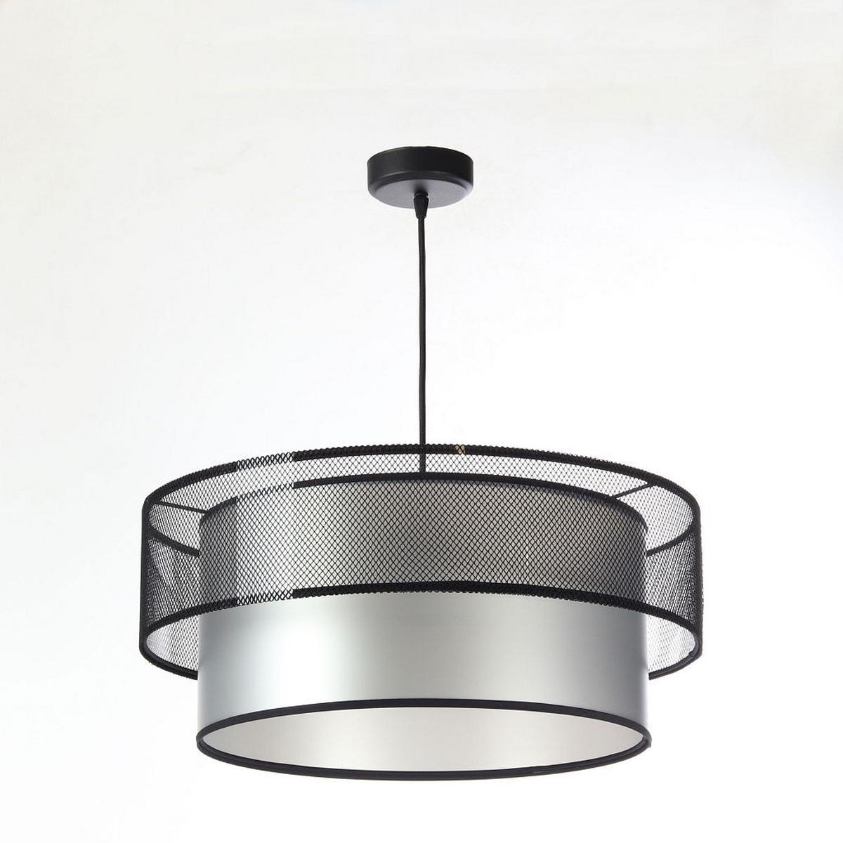 HÄNGELEUCHTE Schwarz 50/20 cm - Silberfarben/Schwarz, Kunststoff (50/1/20cm) - ONZENO