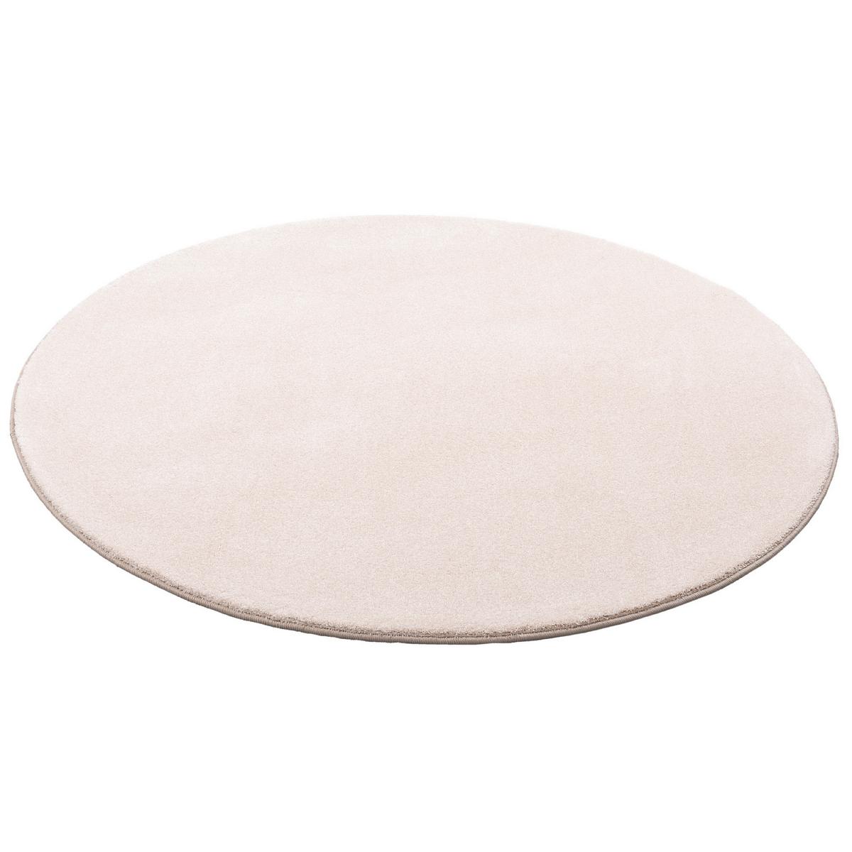 HOCHFLOR LUXUS VELOURS TEPPICH TOUCH RUND - Beige, Textil (100/100cm) - Snapstyle