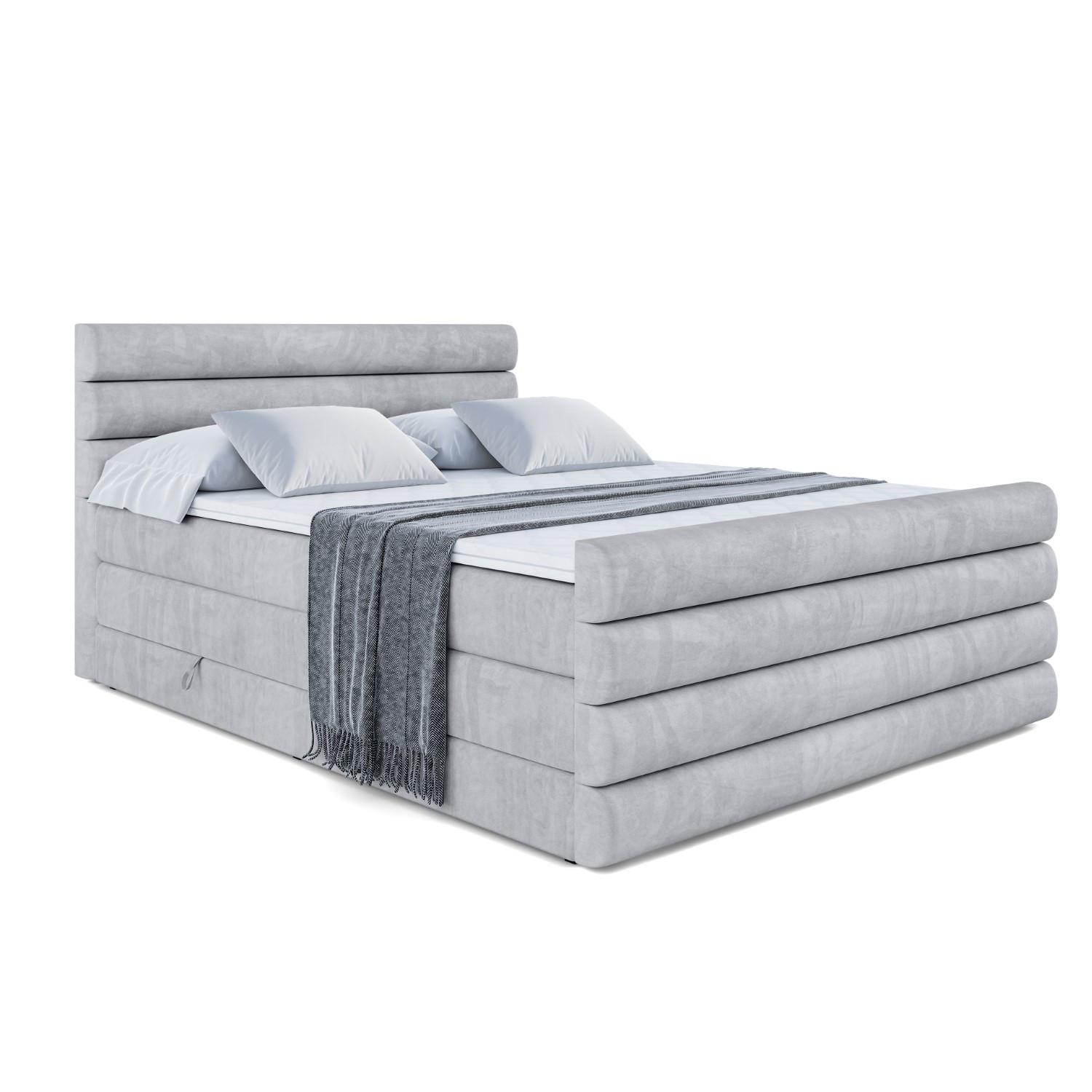 BOXSPRINGBETT CELESTIA-Z KING - 120x200 - H3/H4 - Hellgrau - Hellgrau, Holzwerkstoff (120/200cm) - ALTDECOR