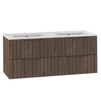 DOPPELWASCHTISCH 120cm Siena Holz und Schwarz - Braun, Holzwerkstoff (120/50/45.8cm) - Petits-meubles