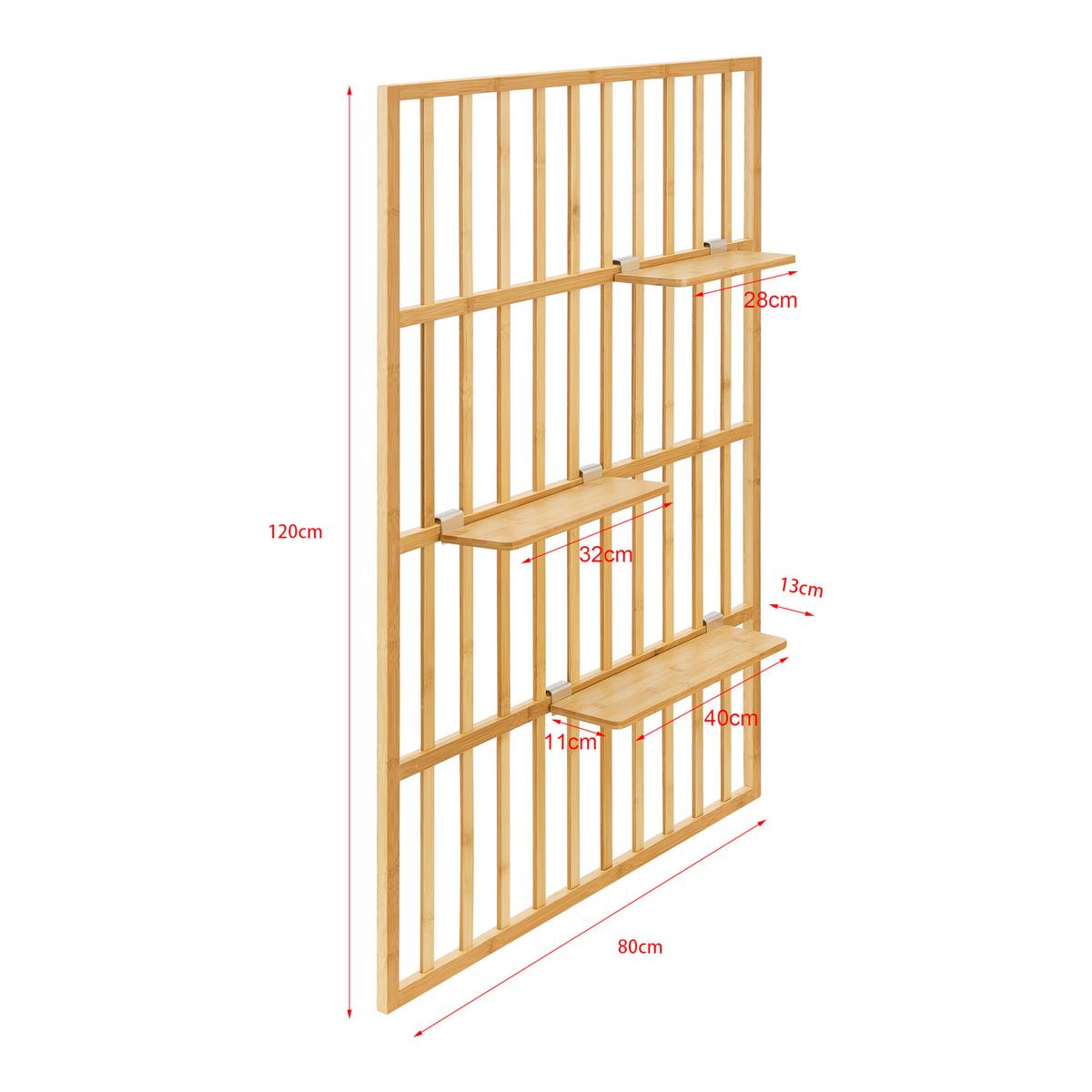 WANDREGAL Røst - Naturfarben, Naturmaterialen (80/120/13cm) - [en.casa]