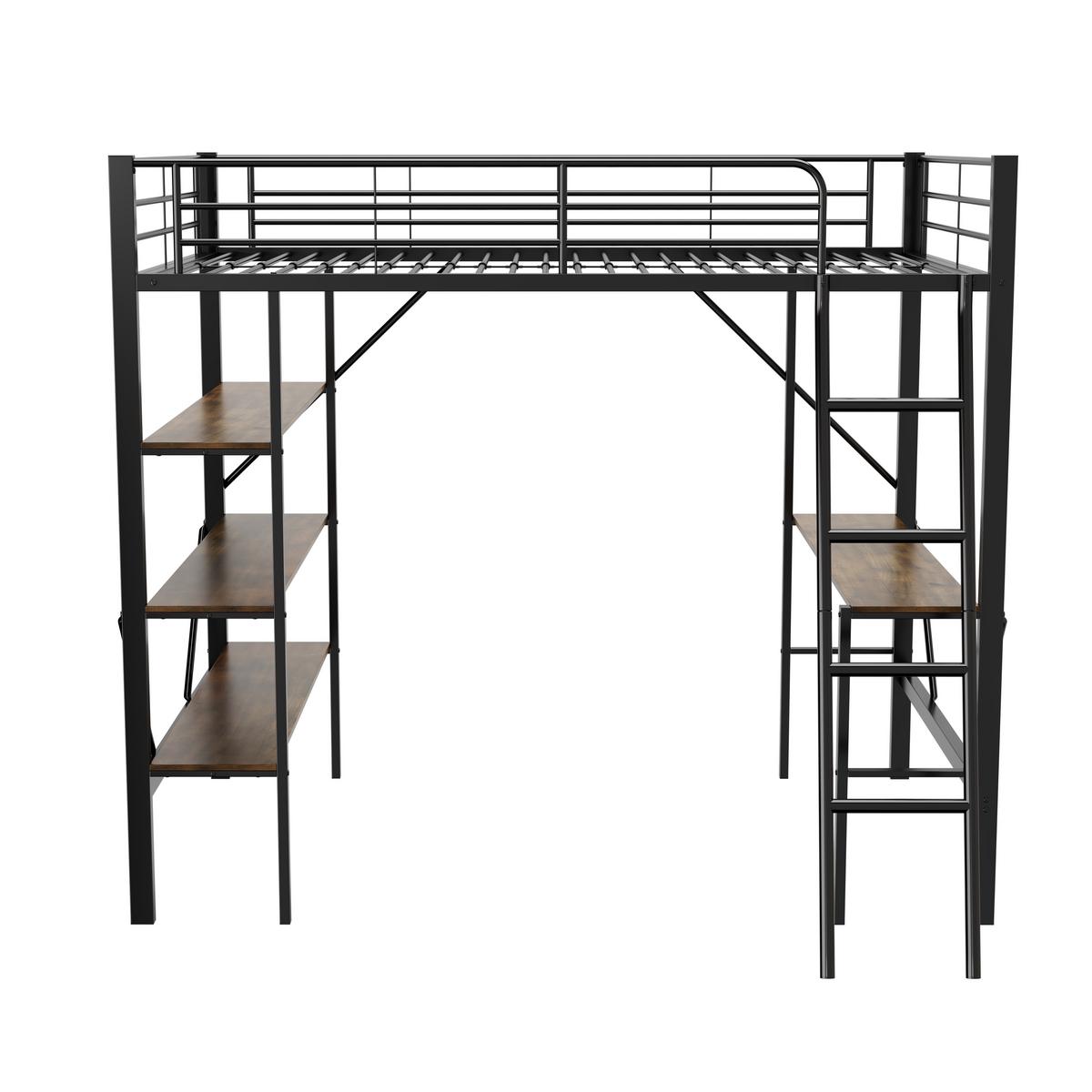HOCHBETT Sschwarz 204,5/149/180,5 cm - Schwarz, Holzwerkstoff/Metall - Urban Meuble