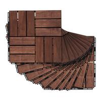 KLICKFLIESEN-SET 10 TLG. Alliste - Braun, Holz (30/30/1.9cm) - casa.pro