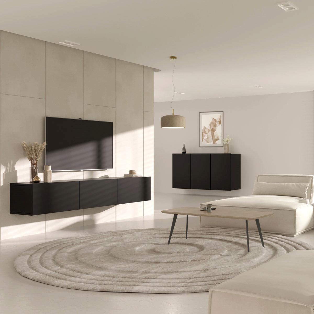 TV-MÖBEL Idao Schwarz - Schwarz, Holzwerkstoff (180/35/29cm) - Petits-meubles