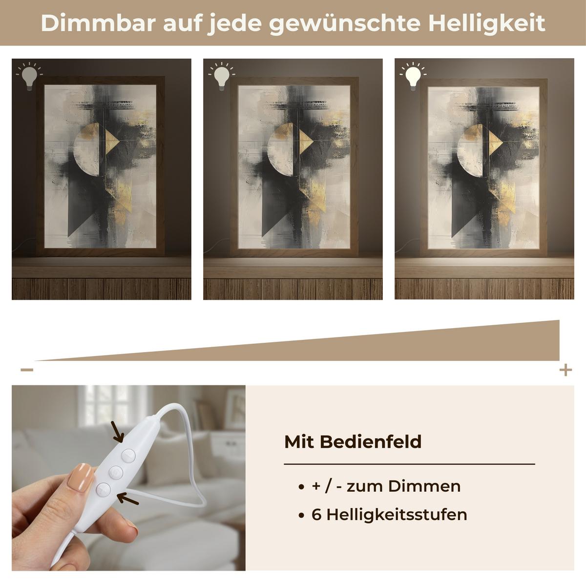 WANDLEUCHTE Abstrakt - Schwarz - Farbe - Modern 20x30 cm - Grau, Holzwerkstoff (20/30/8cm) - OnlyWow