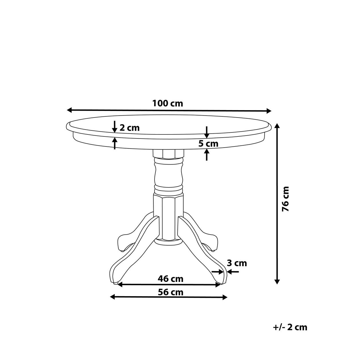 ESSTISCH 100/100/76 cm Weiß Rund Akron - Weiß, Holzwerkstoff (100/100/76cm) - Beliani