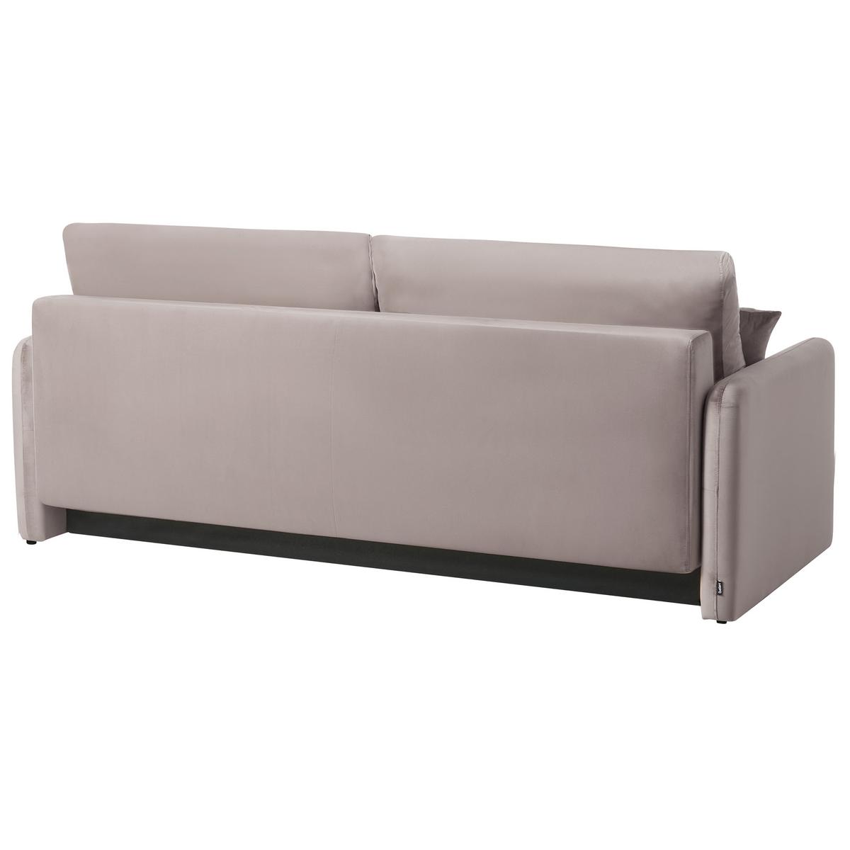 SCHLAFSOFA 3-Sitzer Samtstoff Taupe Egge - Taupe, Textil (220/88/93cm) - Beliani