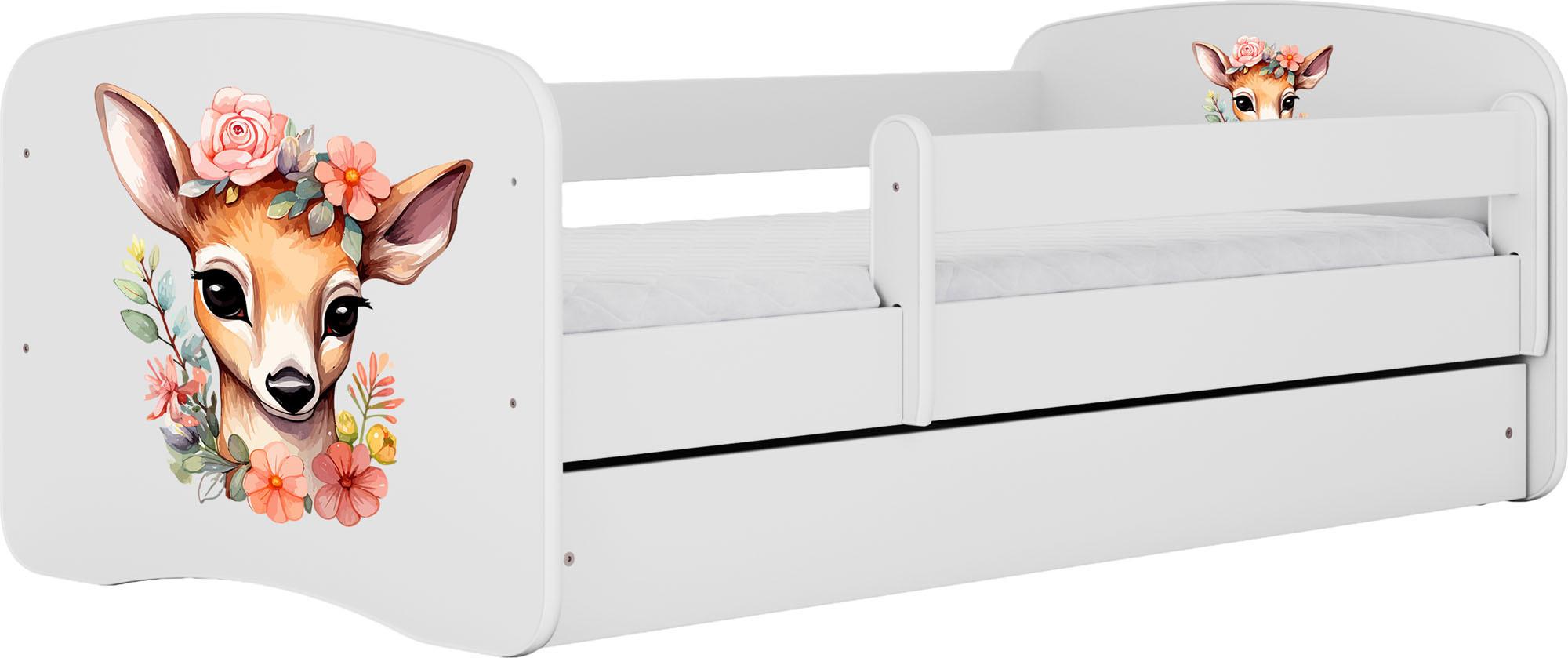 KINDERBETT Emily mit Schublade und Matratze, Weiß 80x180 cm - Dunkelorange, Holzwerkstoff (180/80cm) - WFL GROUP