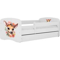 KINDERBETT Emily mit Schublade und Matratze, Weiß 70x140 cm - Dunkelorange, Holzwerkstoff (140/70cm) - WFL GROUP