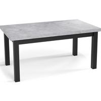 ESSTISCH Gemini rechteckig ausziehbar, Grauer Beton 140-180/80/78 cm - Hellgrau/Schwarz, Holz/Holzwerkstoff (80/180/78cm) - WFL GROUP