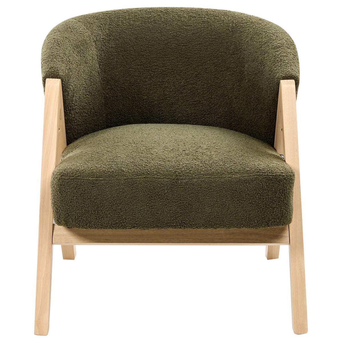 SESSEL Dunkelgrün Skei - Dunkelgrün/Braun, Textil (67/69/66cm) - Beliani