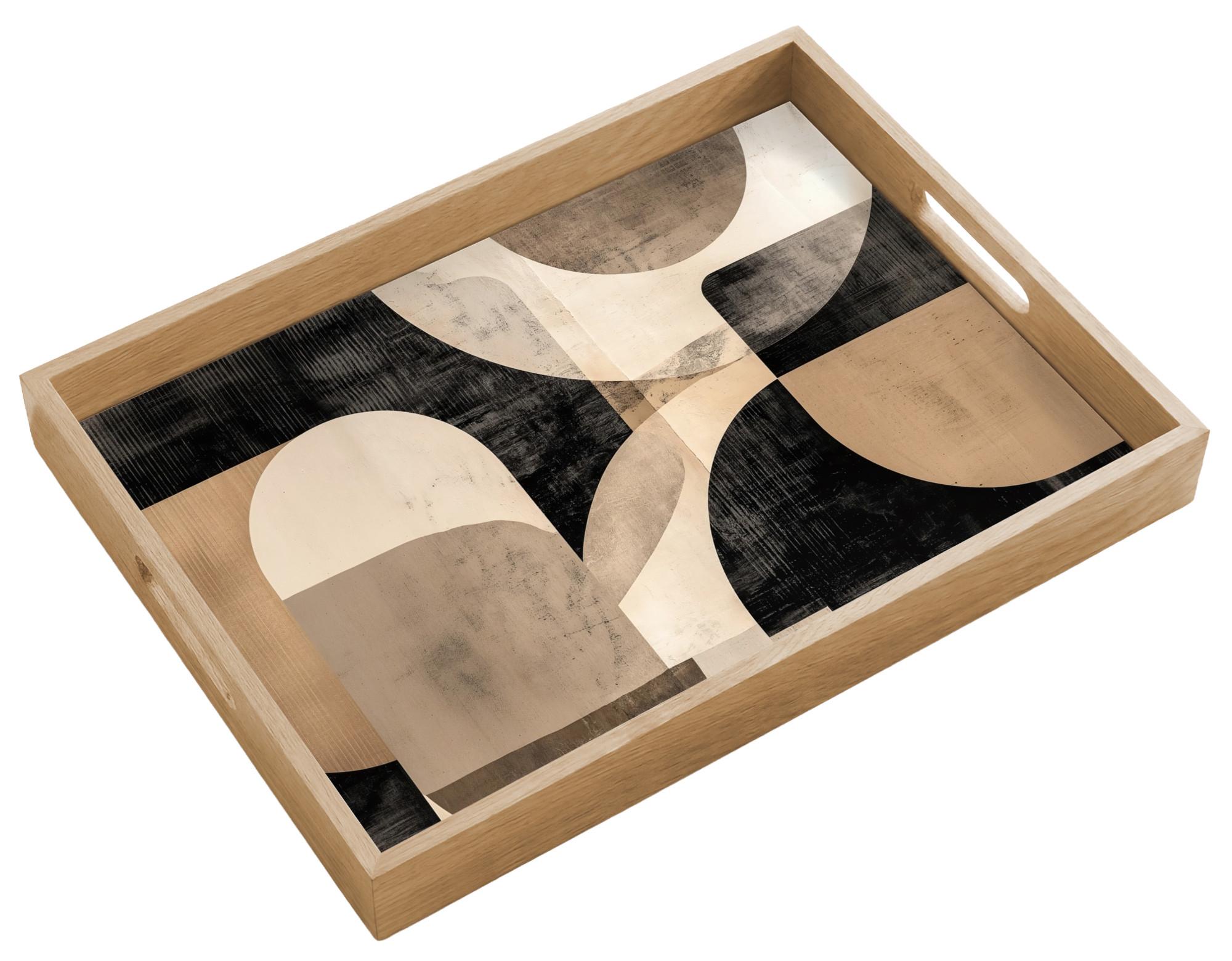 TABLETT Abstrakt - Formen - Modern - Beige 50x35 cm - Beige, Holz (50/5/5cm) - OnlyWow