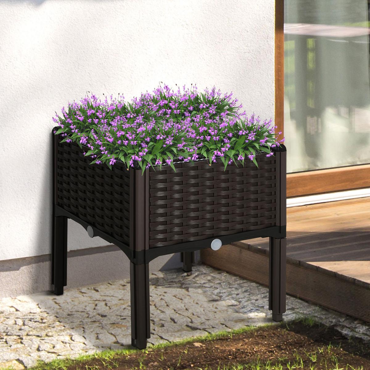 HOCHBEET, Kunststoff, Braun - Braun, Kunststoff (40/44/40cm) - Outsunny