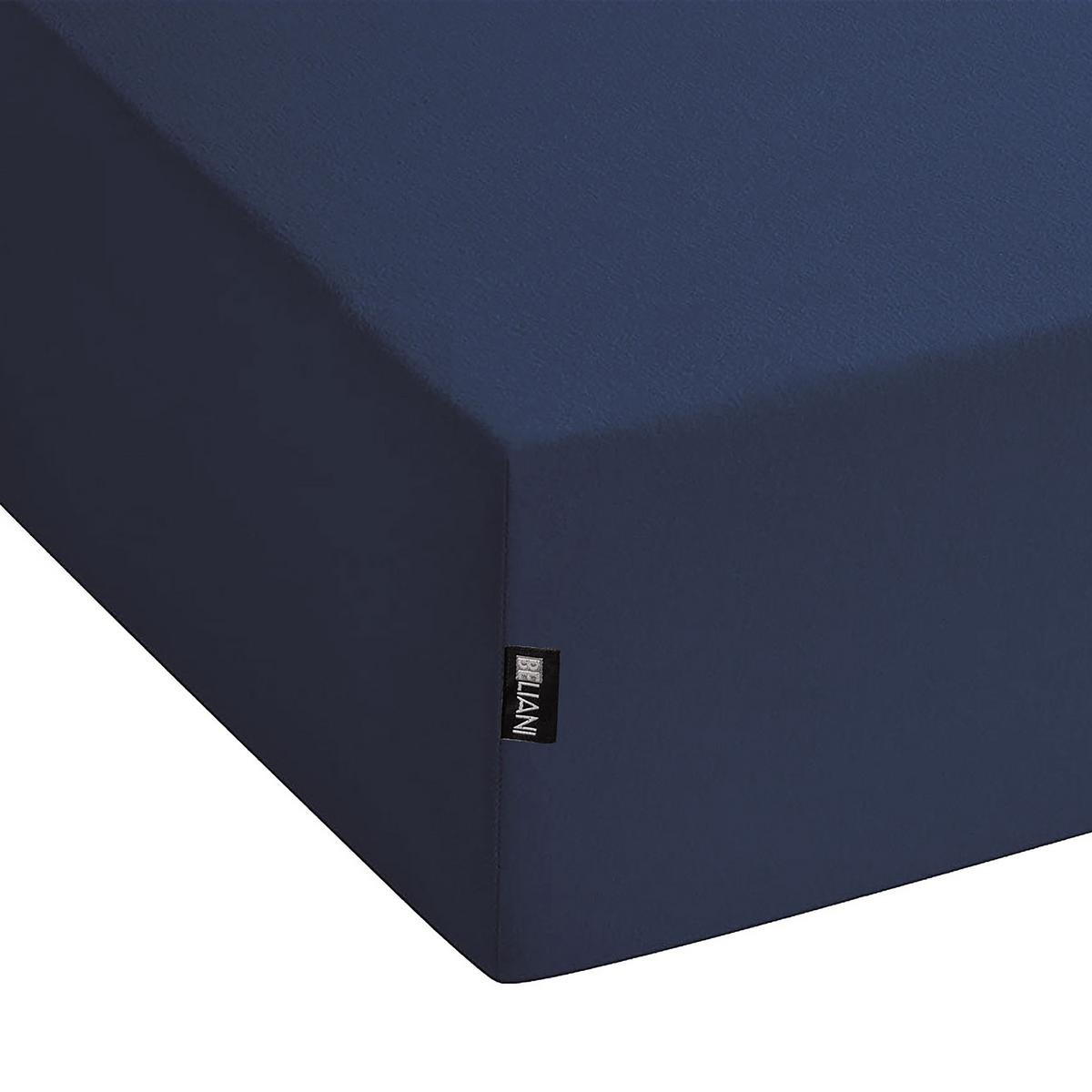 SPANNBETTLAKEN Blau 200 x 200 cm Hofuf - Dunkelblau, Textil (200/200cm) - Beliani