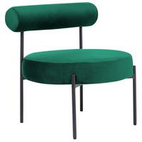 SESSEL Samtstoff Grün/Schwarz Alpha - Grün, Textil/Metall (60/66/60cm) - Beliani