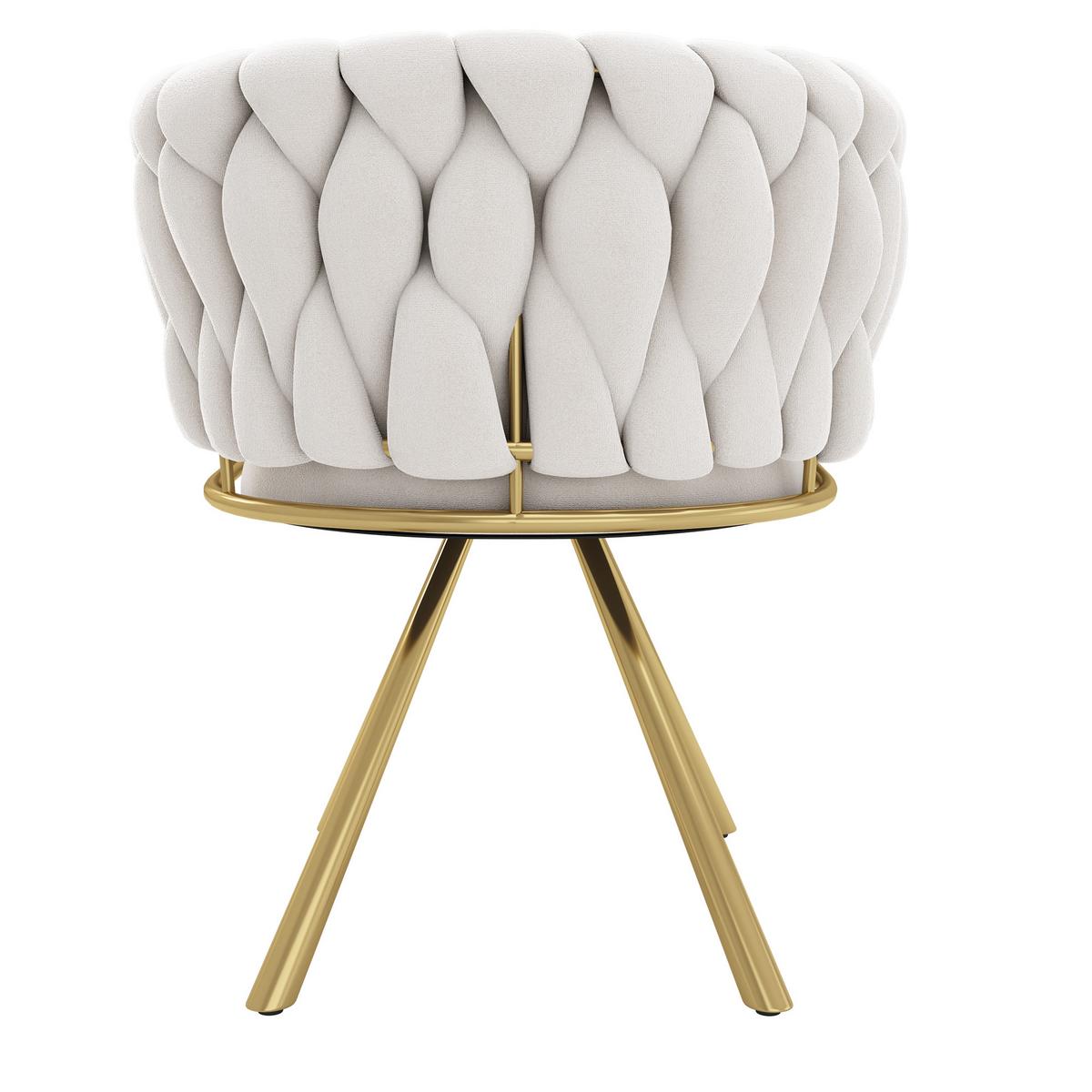 ESSZIMMERSTUHL 2er set samt gepolstert drehbar metallgestell gold - Beige, Textil (59/72/54cm) - Urban Meuble