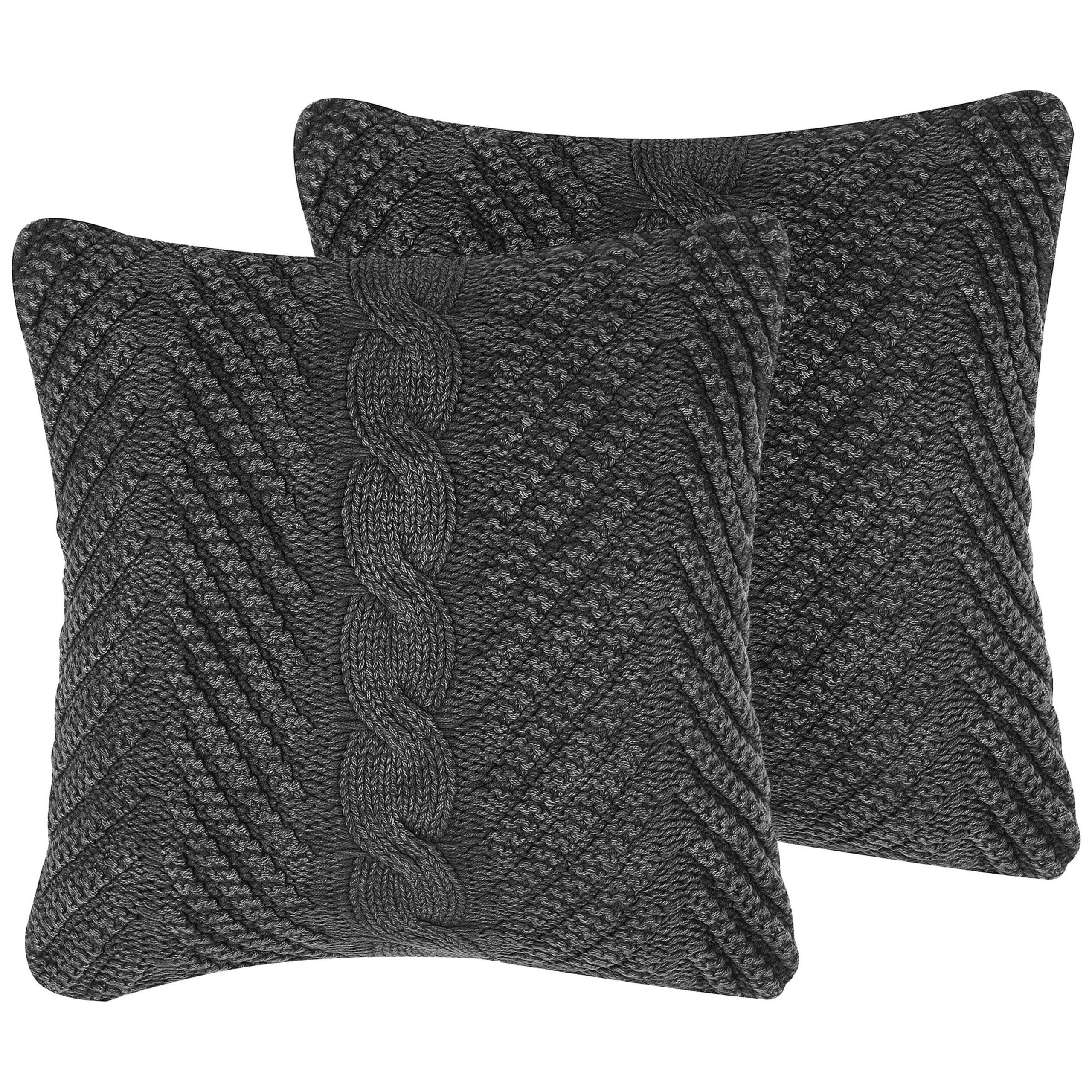 DEKOKISSEN 2er-Set Dunkelblau 45/45 cm Konni - Dunkelblau, Naturmaterialien/Textil (45/45cm) - Beliani