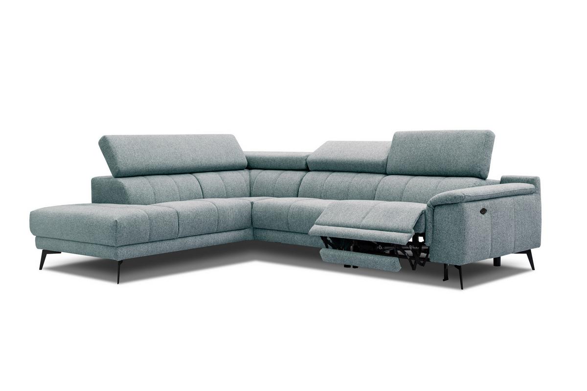 ECKSOFA FIERO 5-Sitzer mit 1 Relaxfunktion, mintgrün - Mintgrün, Holzwerkstoff/Textil (228/290cm) - Wozimo