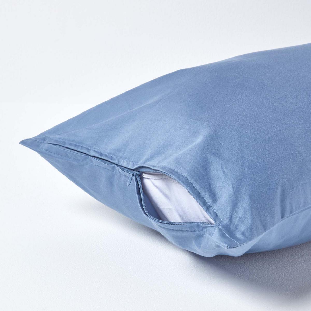 KISSENBEZUG Premium, Ägyptische Baumwolle, Fadendichte 1000 - Blau, Textil (40/80cm) - Homescapes