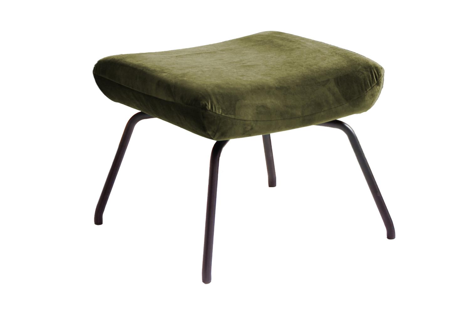 HOCKER LOTTE Grün Velvet - Olivgrün, Textil/Metall (57/44/52cm) - KAWOLA