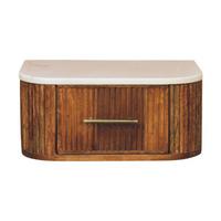 NACHTTISCH mit Golden-Teak-Finish, Marmorplatte oben, 1 Schublade, braun - Braun, Holz/Naturmaterialen (44/20/31cm) - Artisan Furniture
