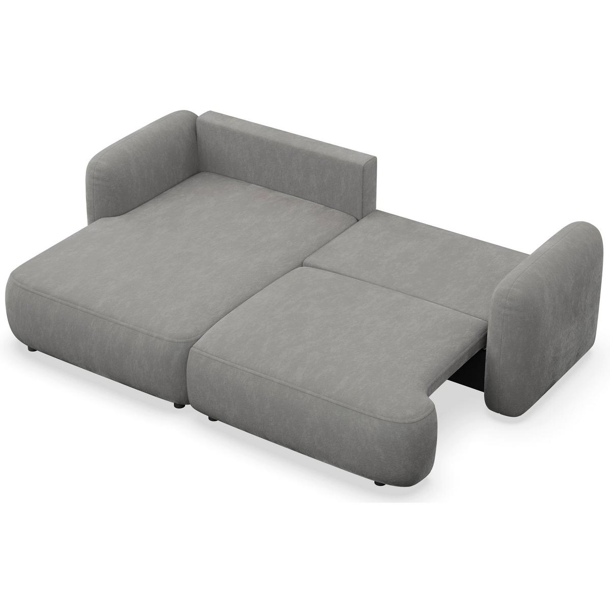 ECKSOFA Tvoya graues Chenille - Schwarz/Grau, Kunststoff/Textil (267/175cm) - Selsey