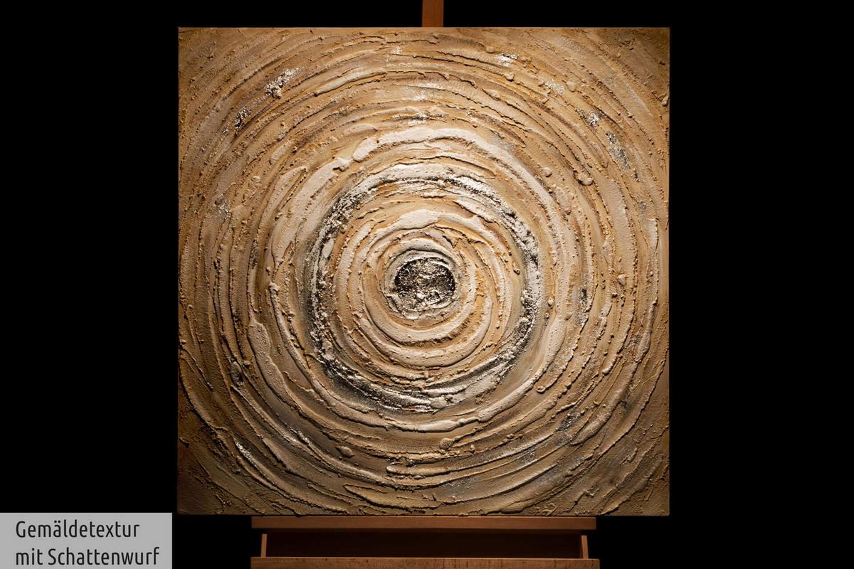 ACRYLBILD HANDGEMALT 80/80 cm - Beige, Holz/Textil (80/80cm) - KUNSTLOFT