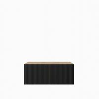 LOWBOARD VAREN 100/41/40 cm, Hängender TV-Schrank Eiche Artisan - Schwarz/Eiche Artisan, Holzwerkstoff (100/41/40cm) - MASSENO