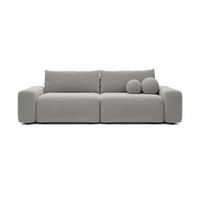 BETTSOFA RUOTA Grau Bucle-Stoff mit Schlaffunktion - Grau, Textil (105/87/257cm) - MASSENO
