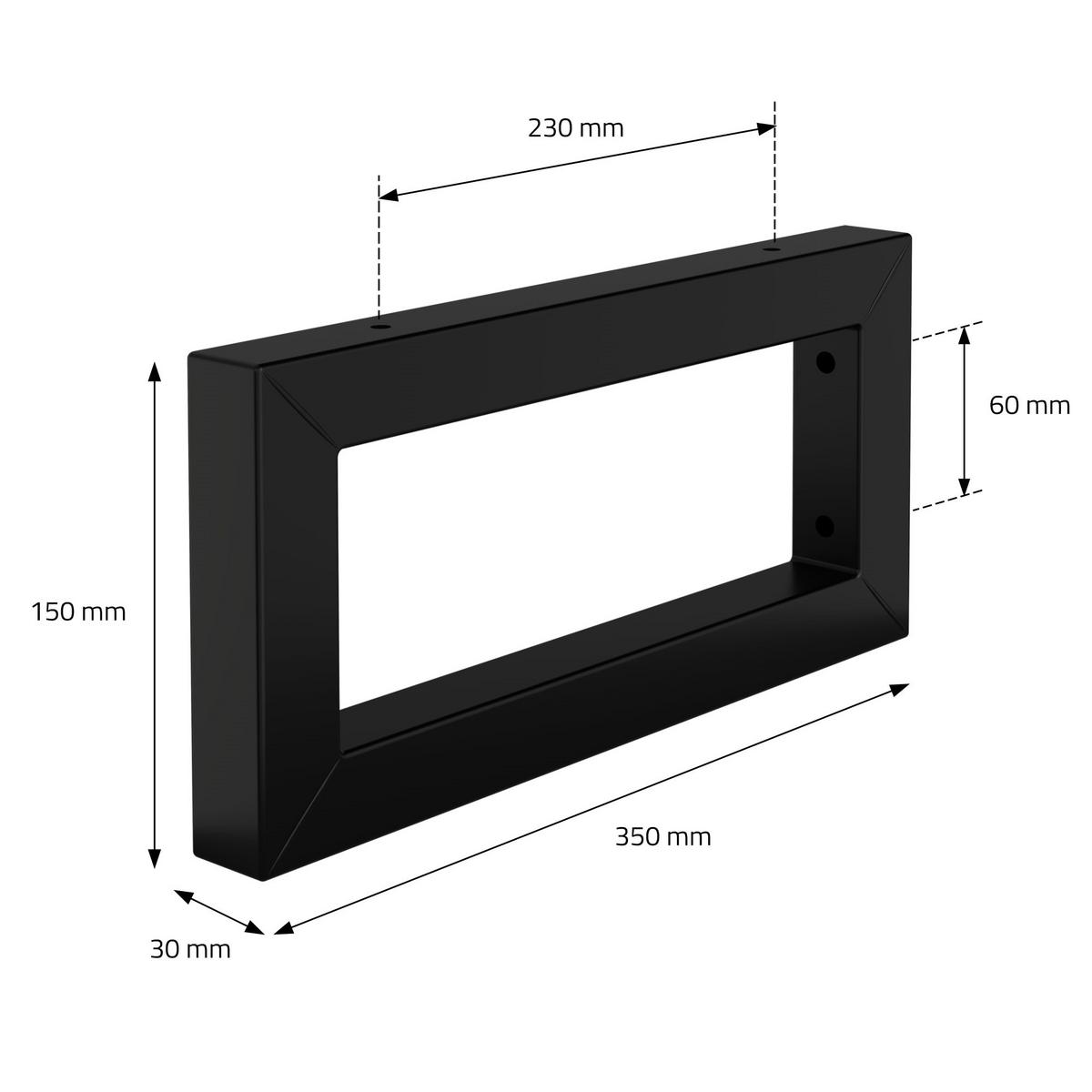 WANDKONSOLE - Schwarz, Metall (35/15/3cm) - ML-DESIGN
