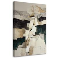 LEINWANDBILD, Abstrakt Textur in den Farben beige und braun - Beige, Textil (40/60cm) - Feeby