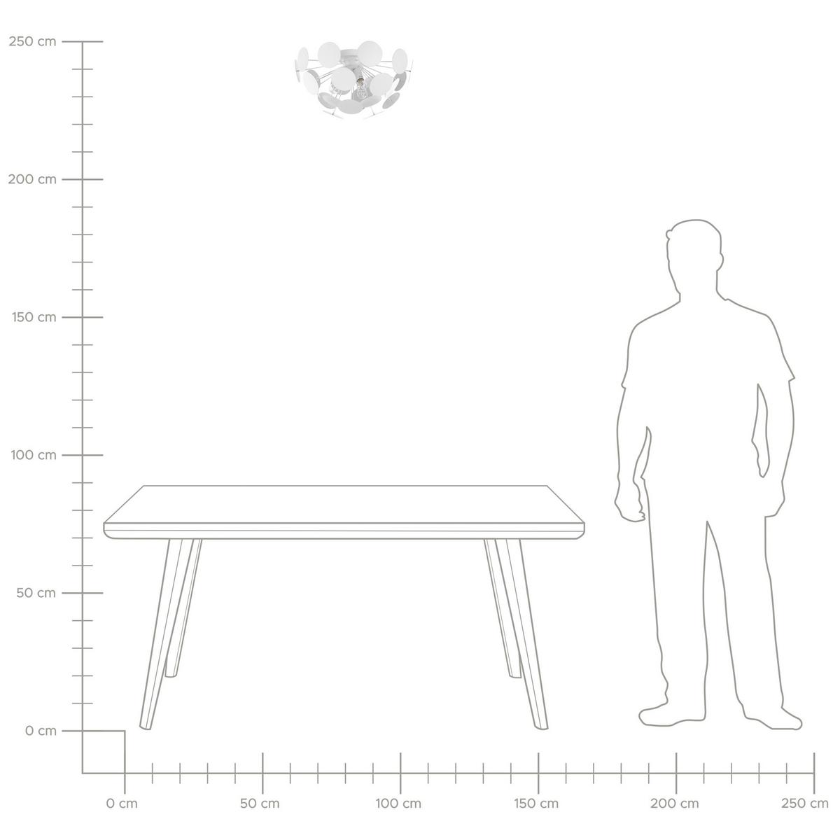 HÄNGELEUCHTE Maritsa 44/44/129 cm - Weiß, Metall (52/52/28cm) - Beliani
