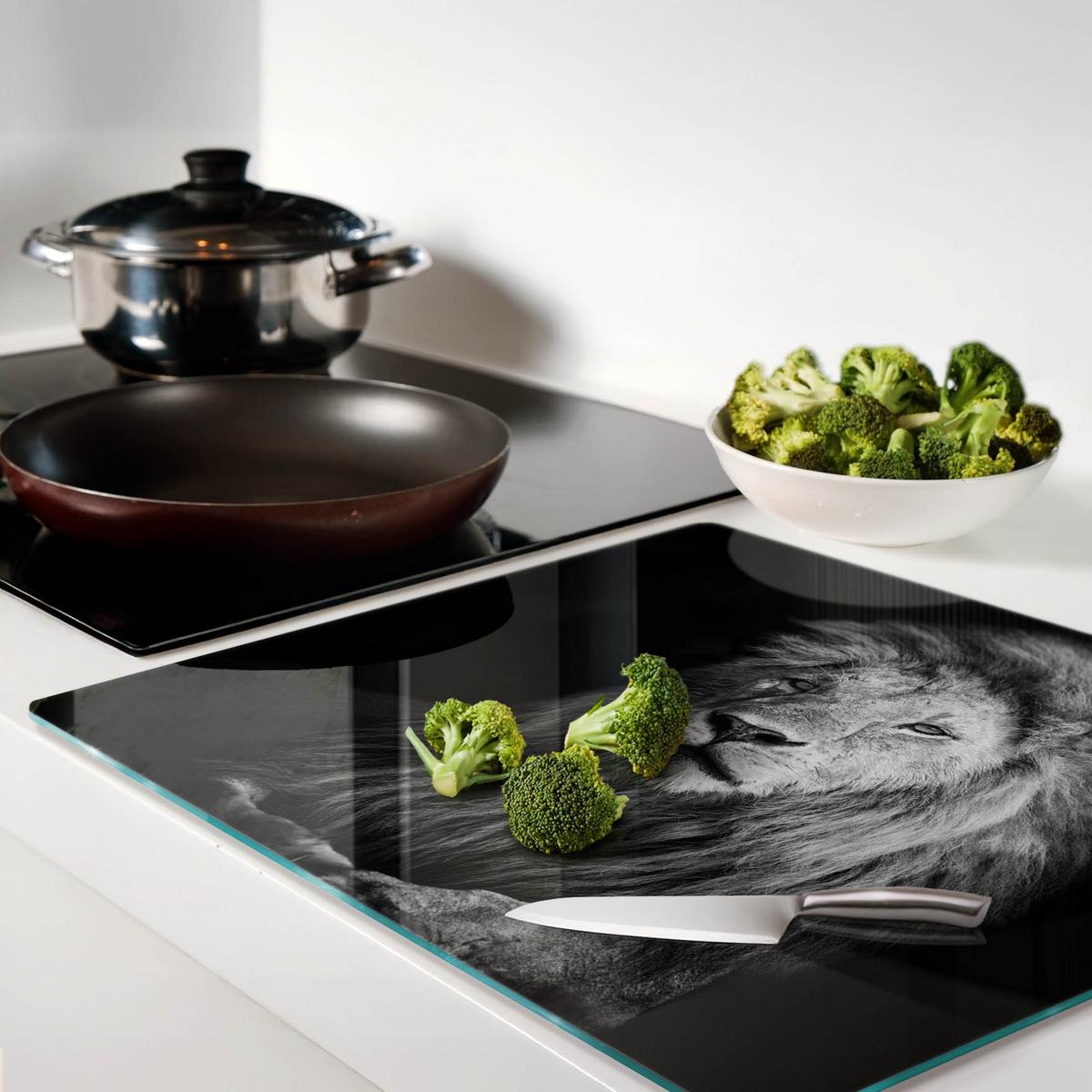 GLASPLATTE 60x52 cm Löwe - Anthrazit, Glas (60/52cm) - TULUP