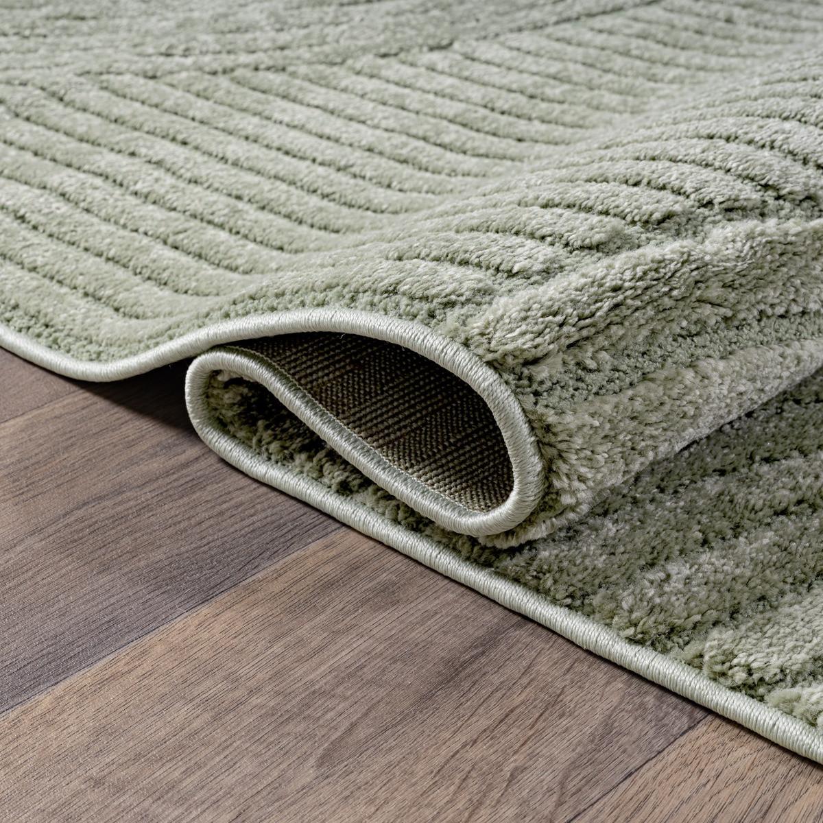 TEPPICH Kurzflor CETINA Geometrisch Polypropylen-Polyester Grün 120 x 170 cm - Grün, Textil (120/170cm) - KADIMA DESIGN