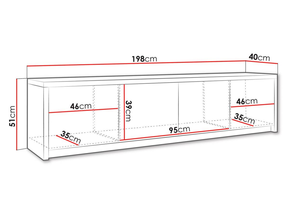 TV-LOWBOARD Solid 4D - Dunkelbraun/Schwarz, Holzwerkstoff/Kunststoff (198/51/40cm) - MIRJAN24