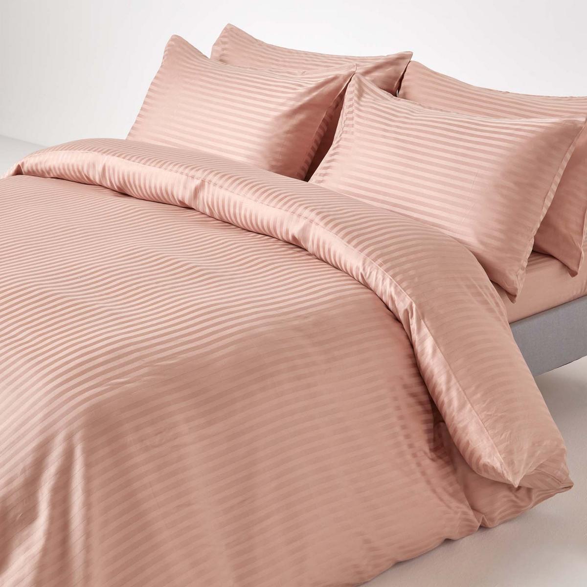 SEITENSCHLÄFERKISSENBEZUG Damast-Streifen, 48/136 cm - Taupe, Textil (50/140cm) - Homescapes