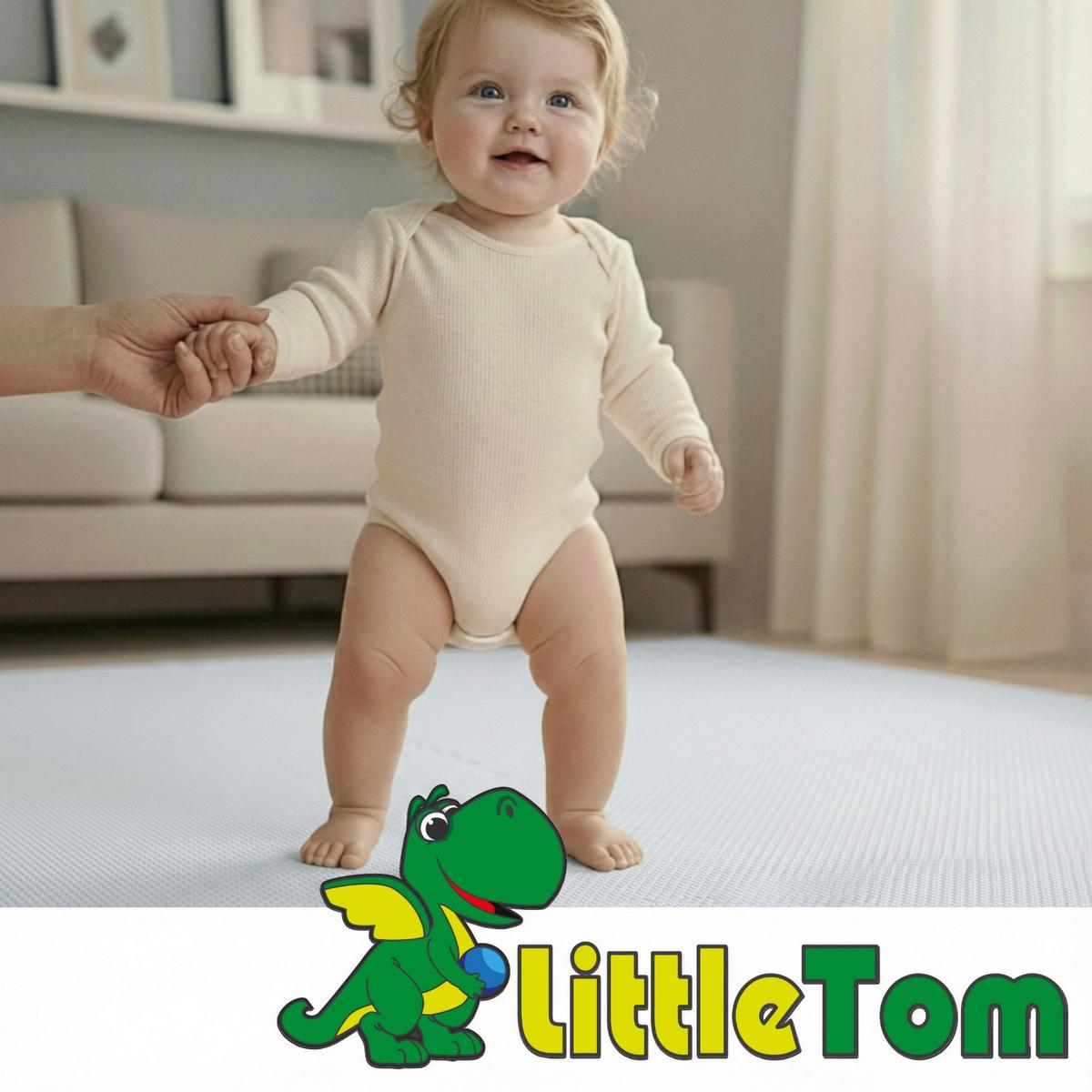 SPIELMATTE ab Null - 90 cm Baby Puzzlematte Weiß - Weiß, Kunststoff (30/30cm) - Littletom