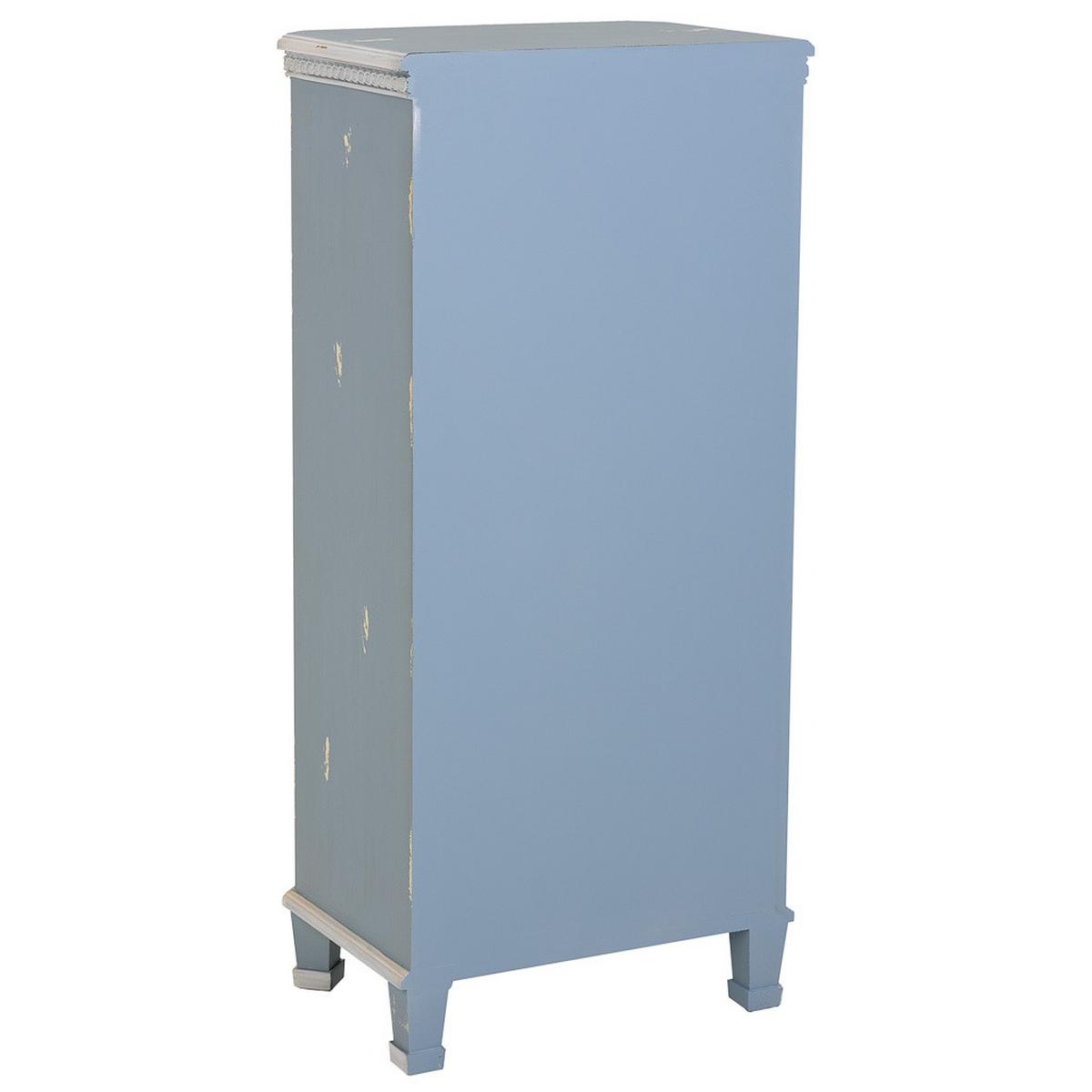 HOLZKOMMODE mit 5 schubladen 50x35x110 cm blau - Blau, Holz (50/110/35cm) - Wanderlust