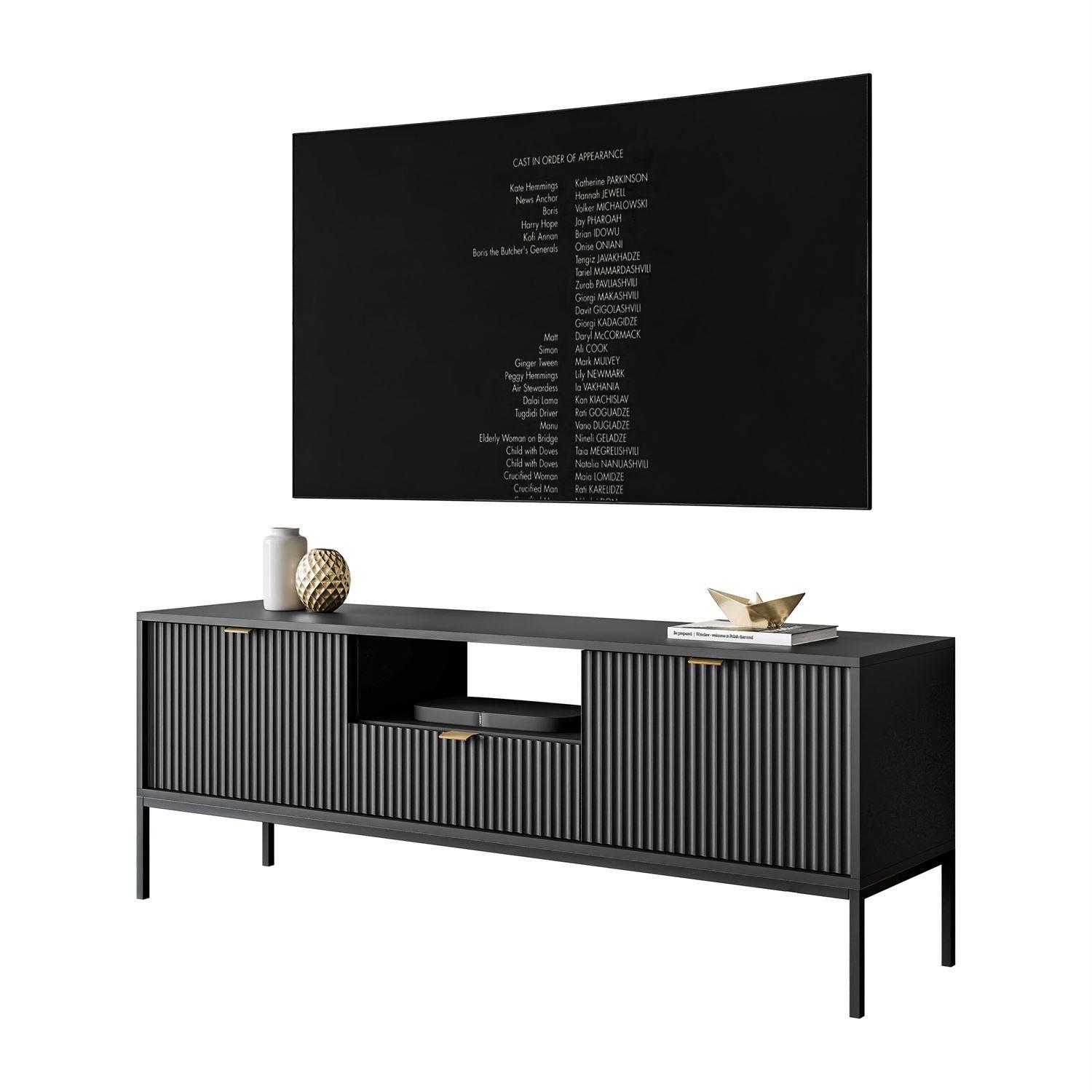 TV-ELEMENT CORTADO RTV154 SCHWARZ - Schwarz, Holzwerkstoff (154/56/39cm) - Lookway