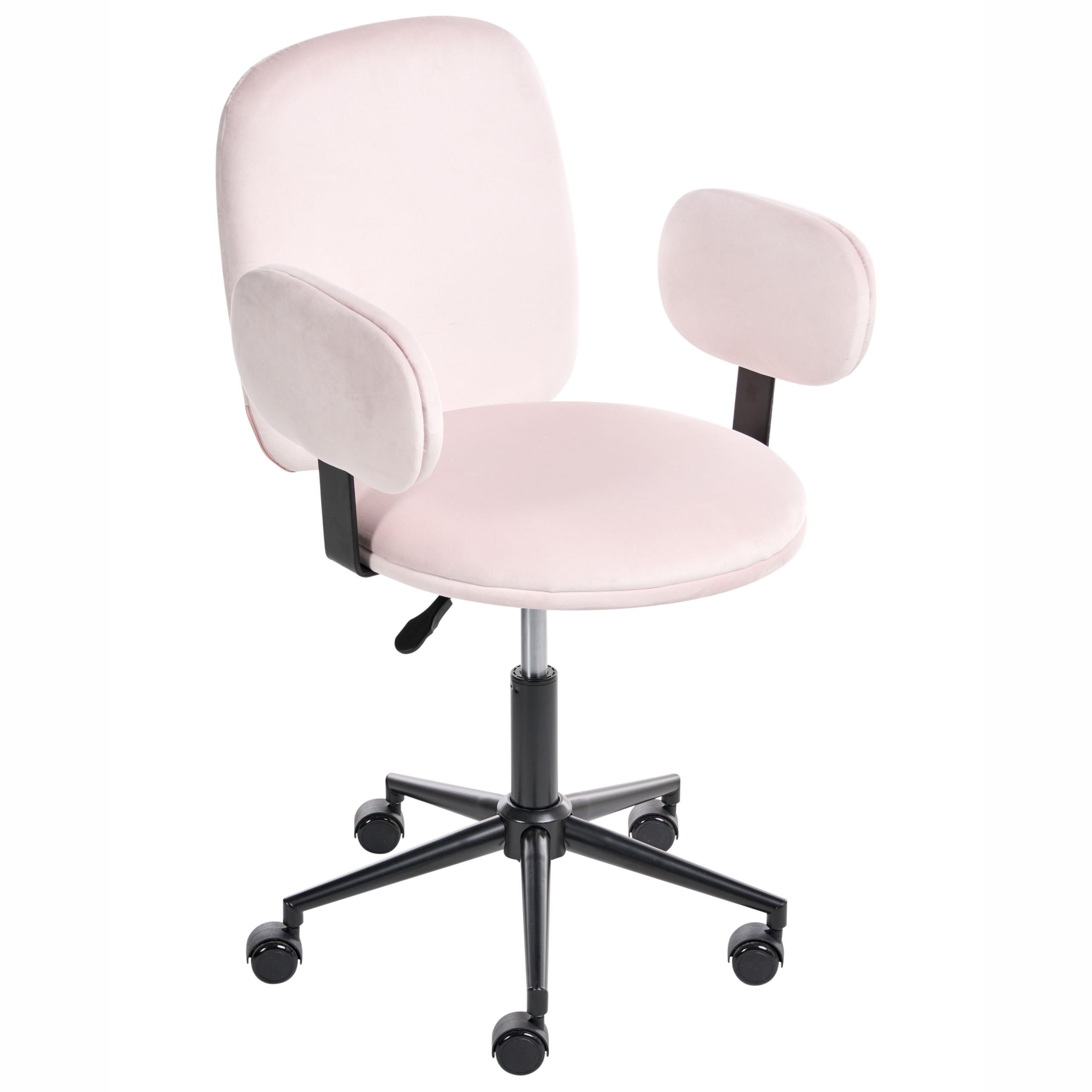 SCHREIBTISCHSTUHL Pastellrosa Moraga - Pink/Schwarz, Textil (58/80/58cm) - Beliani