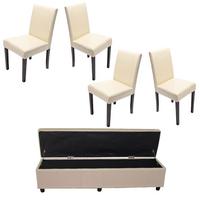 GARNITUR XXL White 5-teilig-Set - Weiß, Textil (48/90/56cm) - MCW