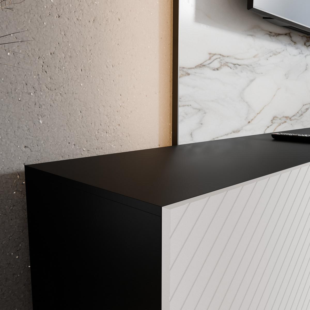 LOWBOARD CAVA 100/41/40 cm, Hängender TV-Schrank Anthrazit / Weiß - Anthrazit/Weiß, Holzwerkstoff (100/41/40cm) - MASSENO