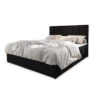 BOXBETT MERIL 180x200 cm mit Matratze und Topper - Schwarz - Schwarz, Holz (180/200cm) - MASSENO