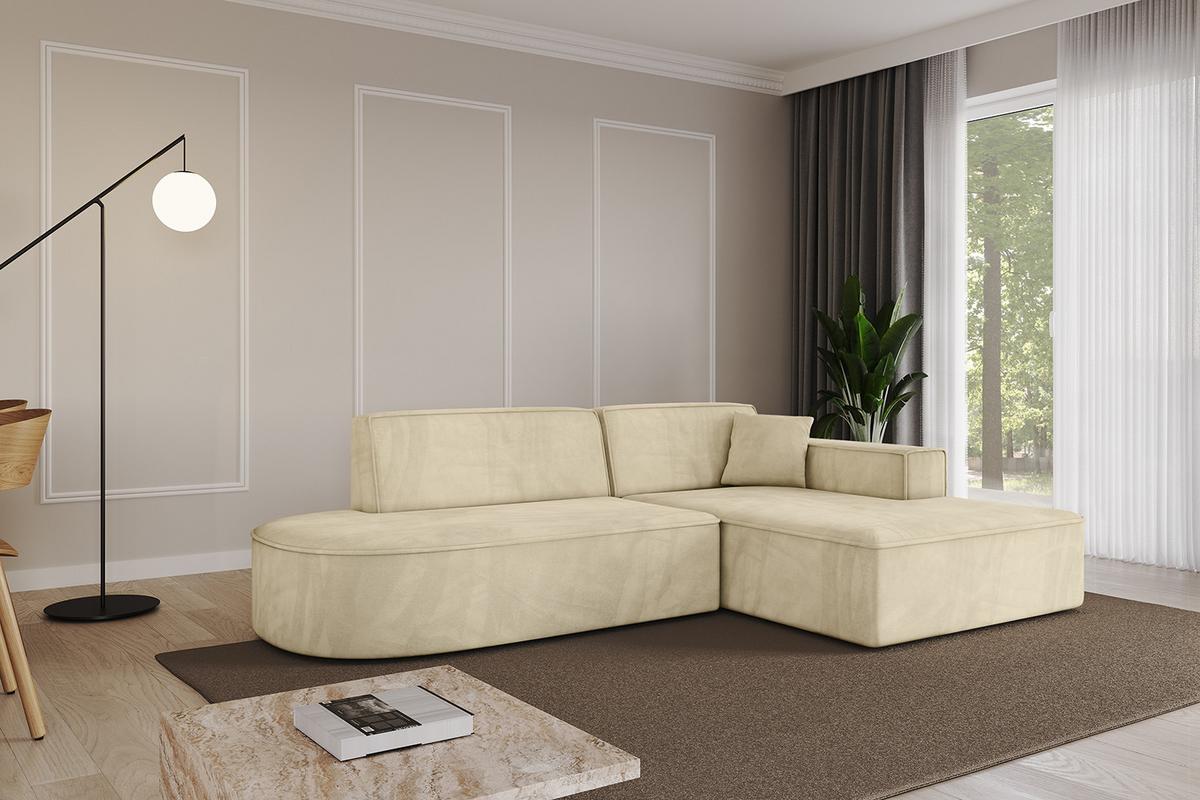 ECKSOFA Ottomane Rechts IREA-L1-v4 - 232x165x77 cm Beige - Taupe, Holzwerkstoff/Textil (232/165cm) - ALTDECOR