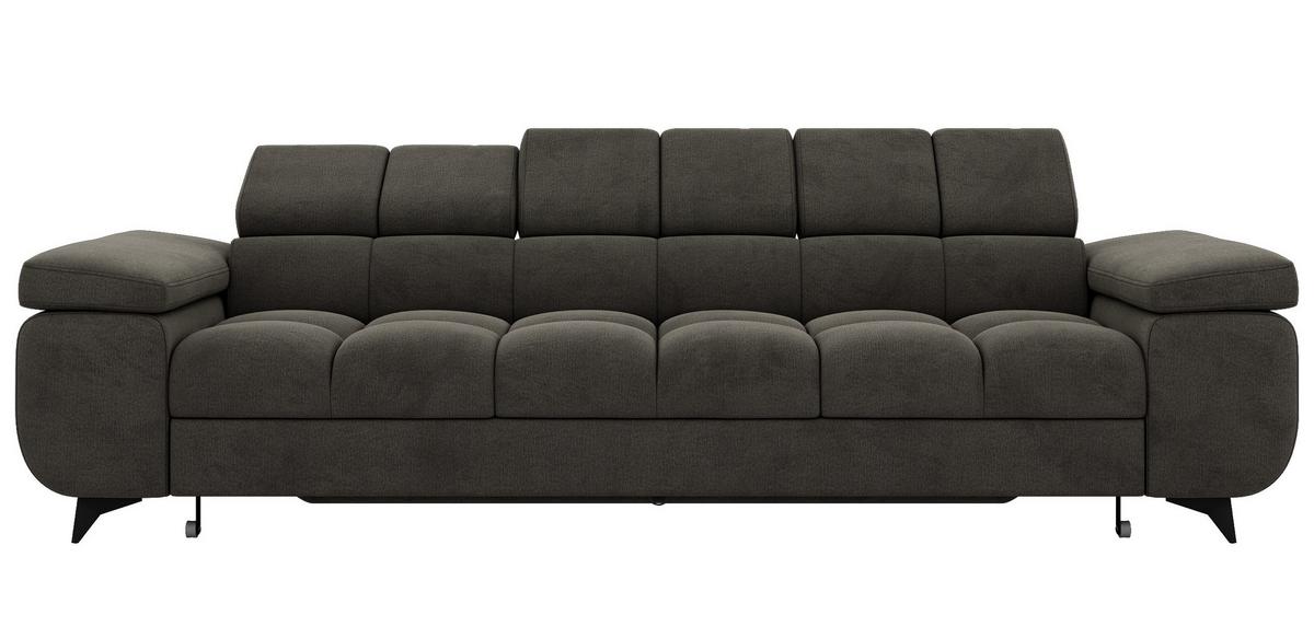 3-SITZER SOFA NIDELLO - Dunkelgrau Velvet - Dunkelgrau/Schwarz, Textil/Metall (260/70/97cm) - MKS