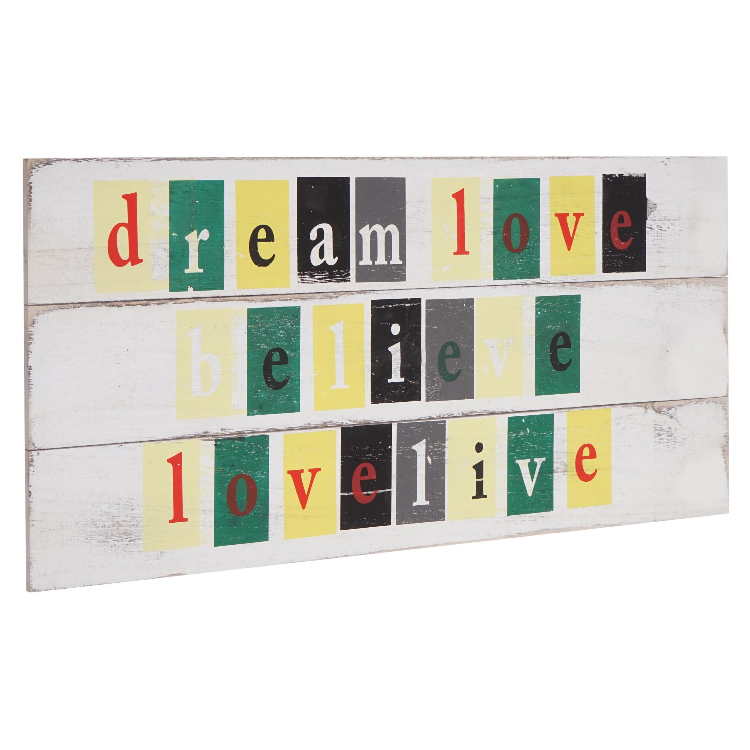 WANDSCHILD BELIEVE SHABBY-LOOK Reinweiß - Weiß, Holz (60/30/8cm) - MCW